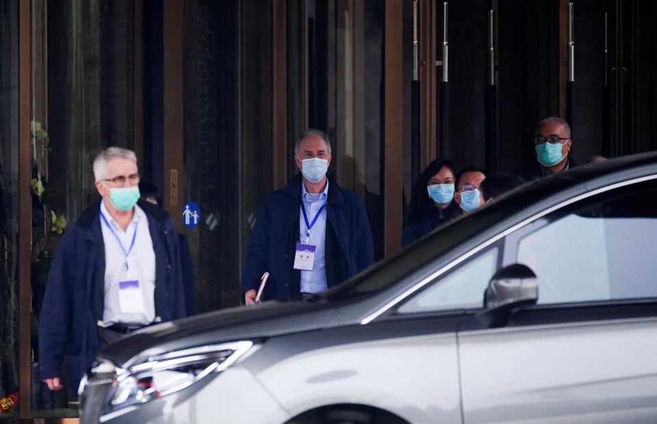 Members of the WHO team during the investigation in Wuhan