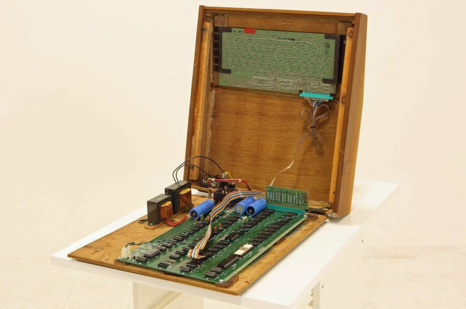 Inside the wooden-cased machine released in April 1976 by Apple co-founders Steve Jobs and Steve Wozniak