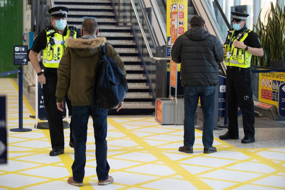 Cops have stopped would-be travellers at Bristol Airport to check their reasons for flying