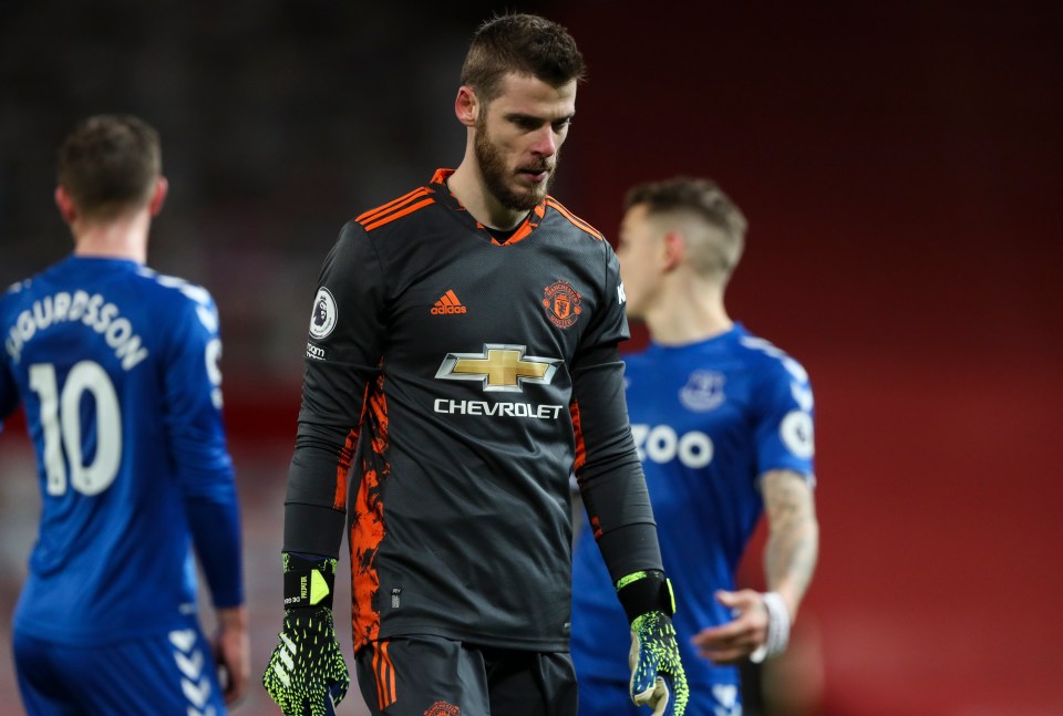 De Gea conceded three against Everton as United slipped up at Old Trafford