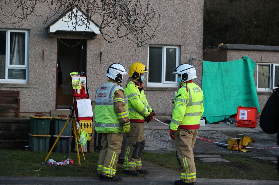 Firefighters at the scene of the tragedy