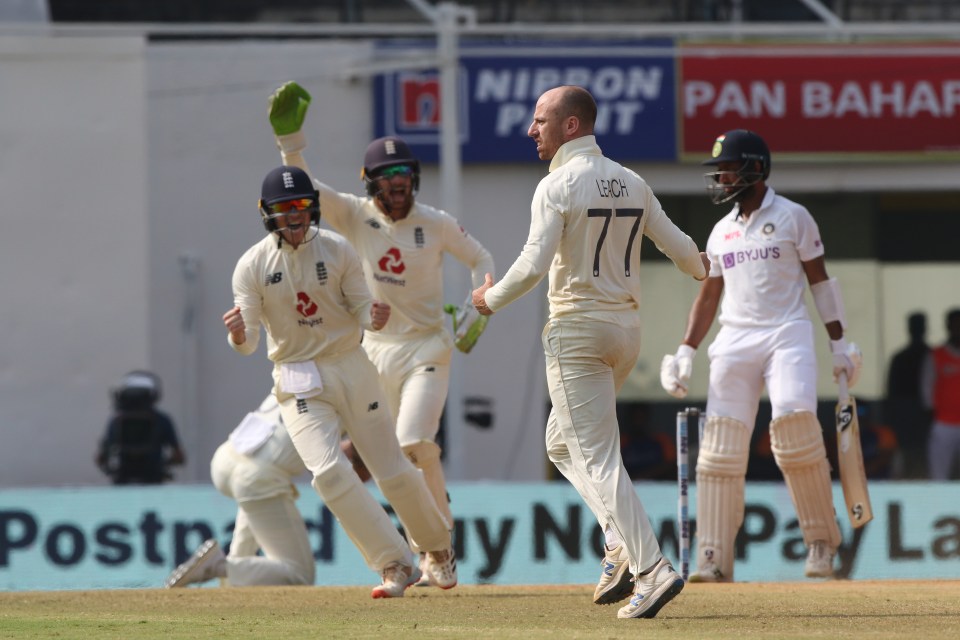 Jack Leach took four wickets in India's second innings