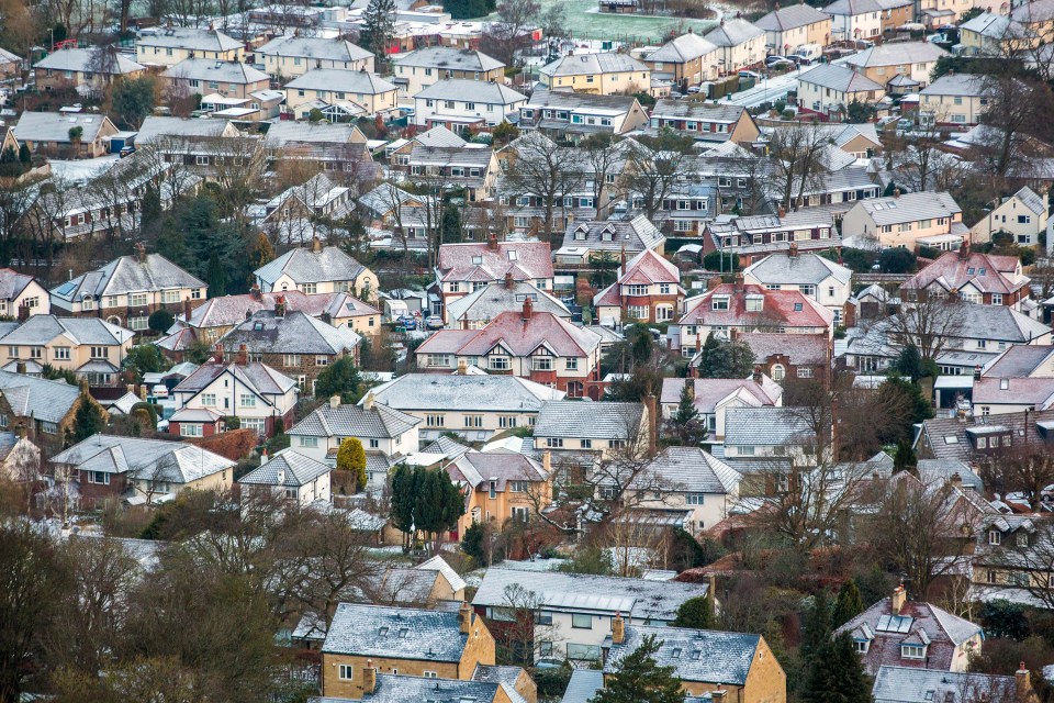 The Yorkshire town of Ilkley covered in snow