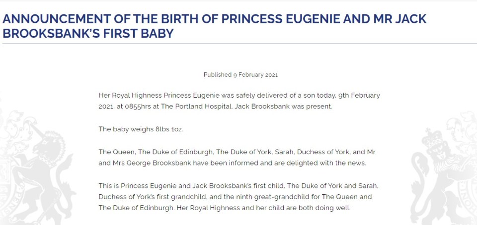 Buckingham Palace announced the arrival of the Royal baby