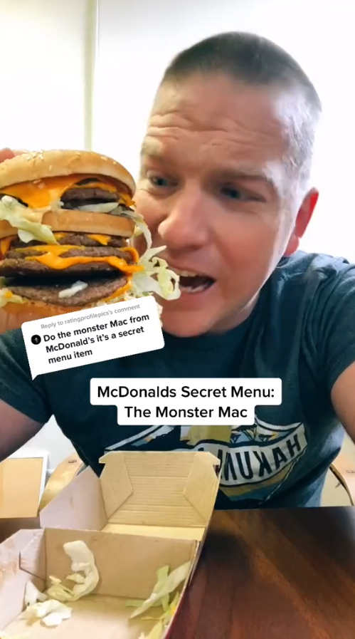 He spent $11 (£8) on the burger and advised that people eat it upside down