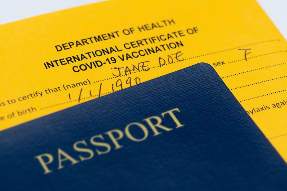 A vaccine passport would show the traveller has had two Covid jabs