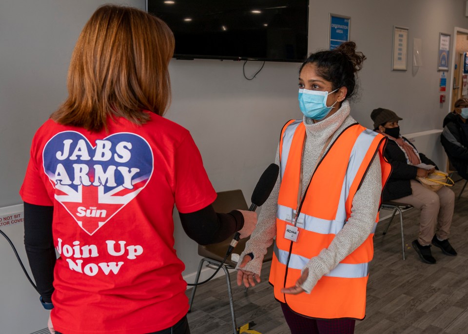 Joining Kay on shift is Archana Kanade, who keeps an eye on people after they get their Pfizer jab