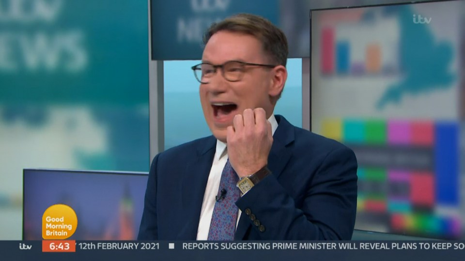 Cheeky Richard Arnold was first to crack a smile