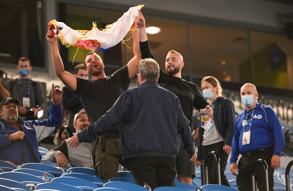 Djokovic fans cheered their man as they left the arena