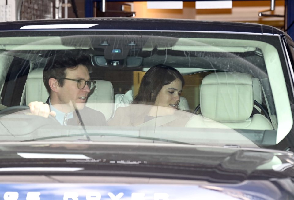 Beaming Eugenie was with her husband Jack Brooksbank