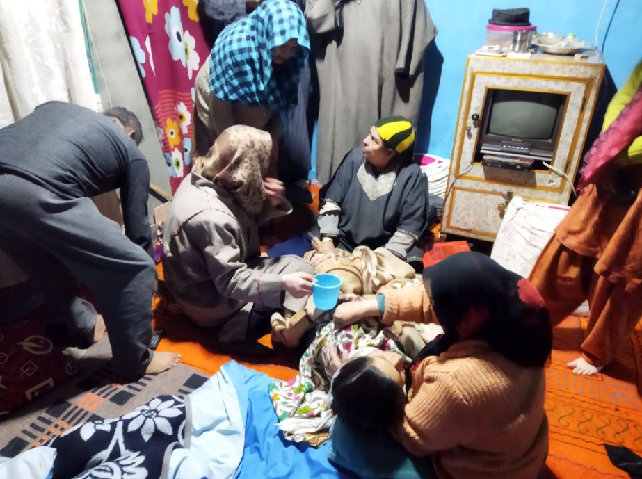 A woman fell unconscious at her home during a massive earthquake in Srinagar, Kashmir