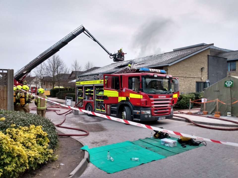 A fire broke out at the Emerbrook Community Centre, Thames Ditton, on Saturday