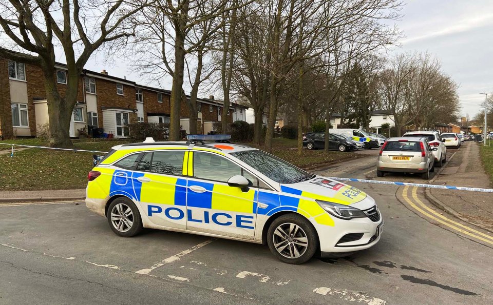 Police blocked the road off while investigating the murder