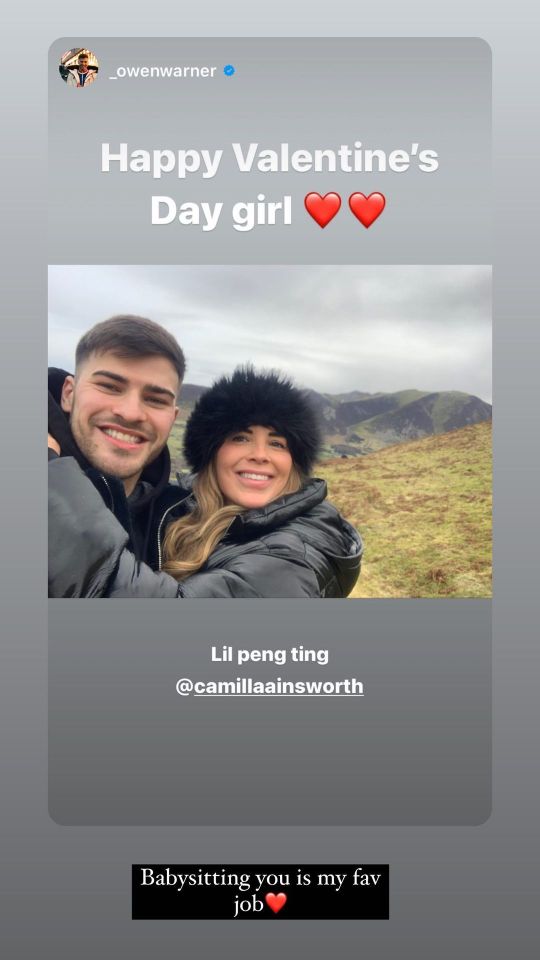 Owen shared an adorable snap of the pair together to celebrate Valentine's Day