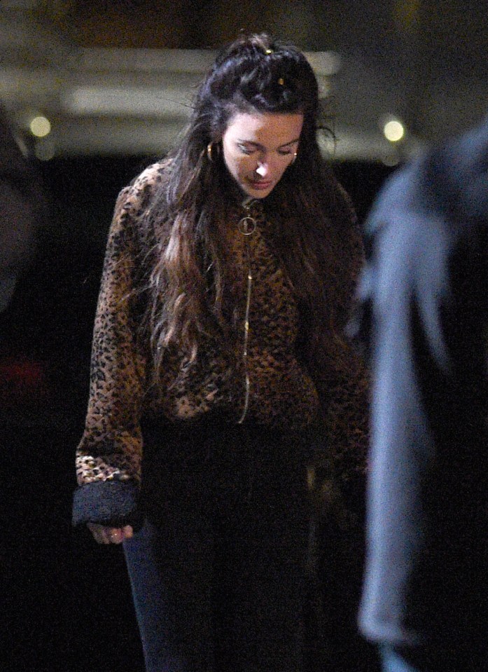 She looked freezing as she braved the cold on the night shoot