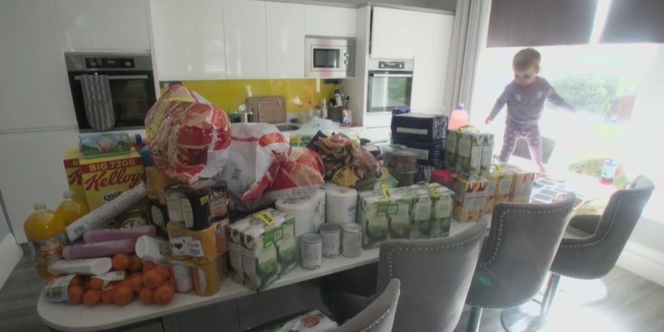 The trailer showed how the family does a weekly food shop of £400