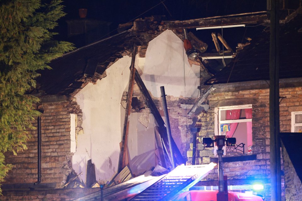 The roof of the building was completely torn off in the explosion