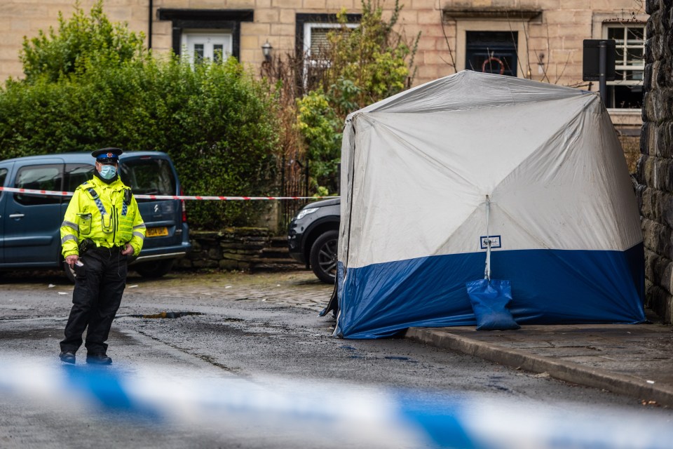 Police cordoned off the scene following the blast