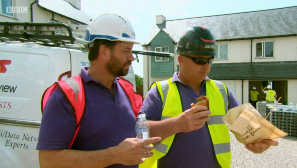 Nick Knowles sparked a West Country war after serving up a builder from Devon a Cornish pasty.