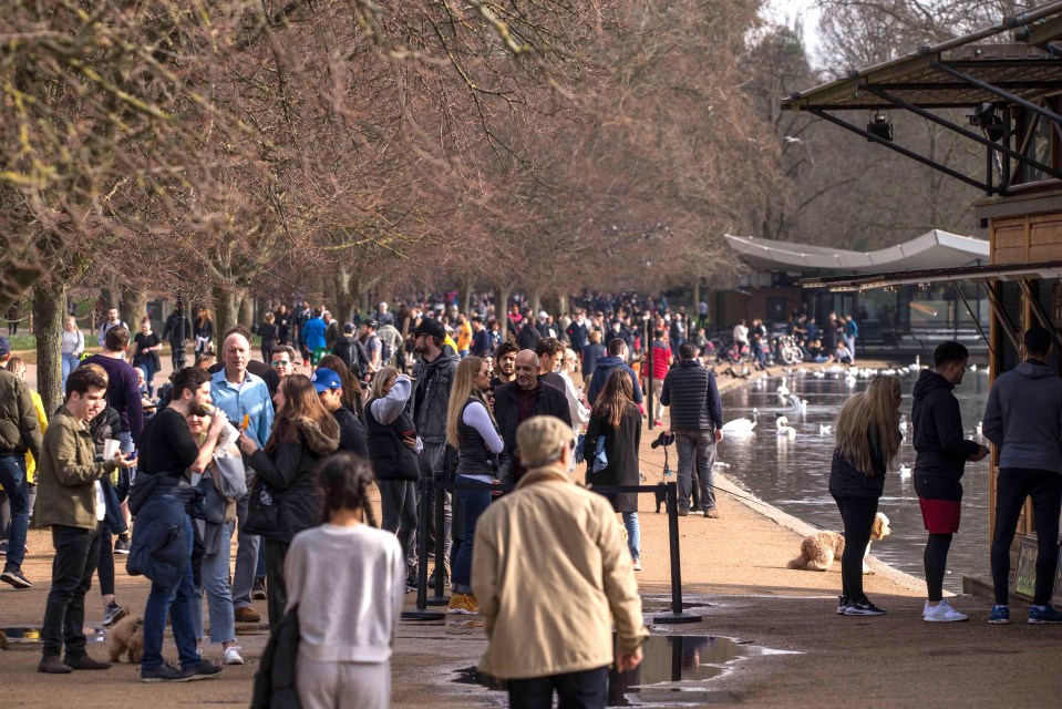 Londoners in Hyde Park yesterday