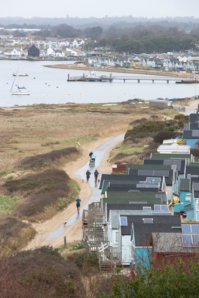 There are about 360 beach huts on the Mudeford peninsula