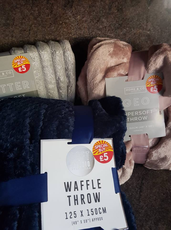 A woman managed to snap up a trio of blankets for less than half price