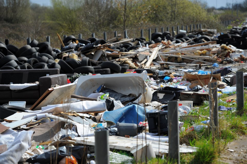 A fly tipper has created a mound of rubbish in Newport and Cardiff