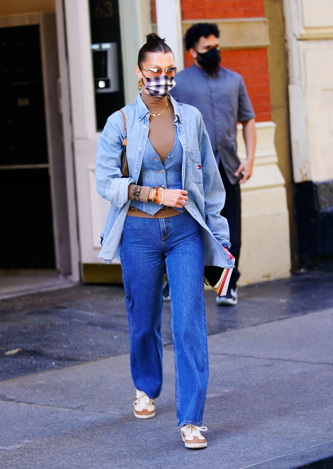 Supermodel Bella Hadid tore up the fashion rule book to give triple denim a run-out