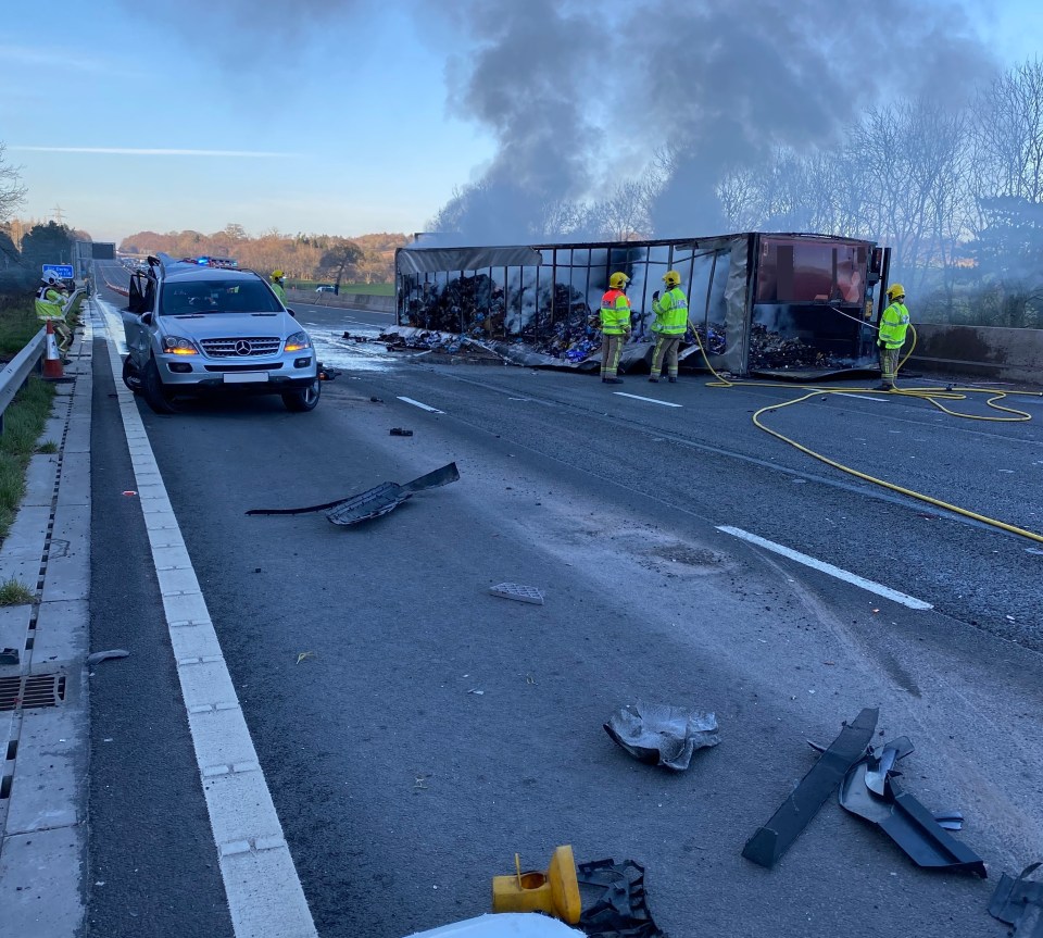 Emergency services said the tinned fruit could explode and hit passing cars