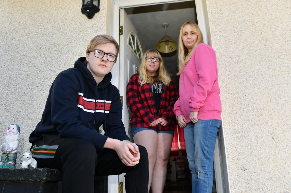 Leanne and her two children - Louis, 18, and Caitlyn, 20 - are waiting to be rehoused