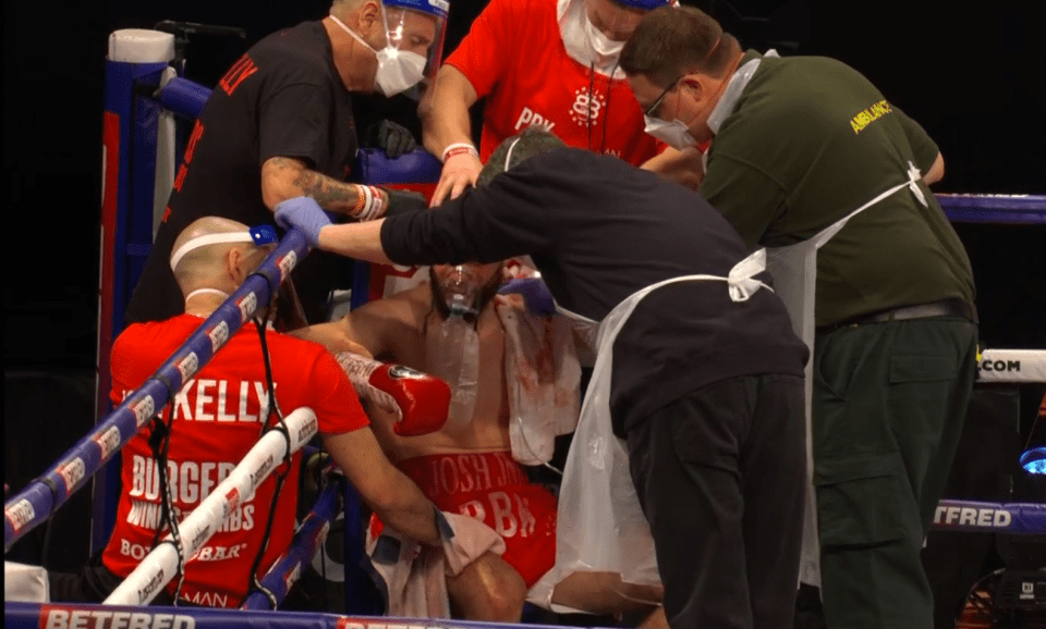 Kelly was given oxygen in the ring after the fight