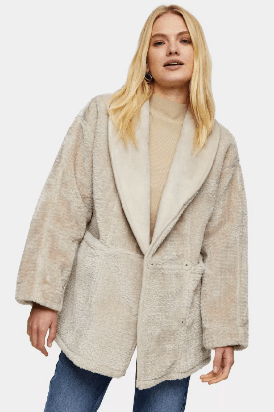 Wrap up in this fluffy Topshop jacket