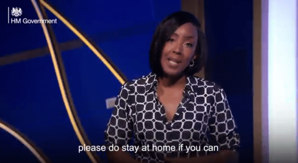 Presenter Angelica Bell urged people to 'stay at home if you can'