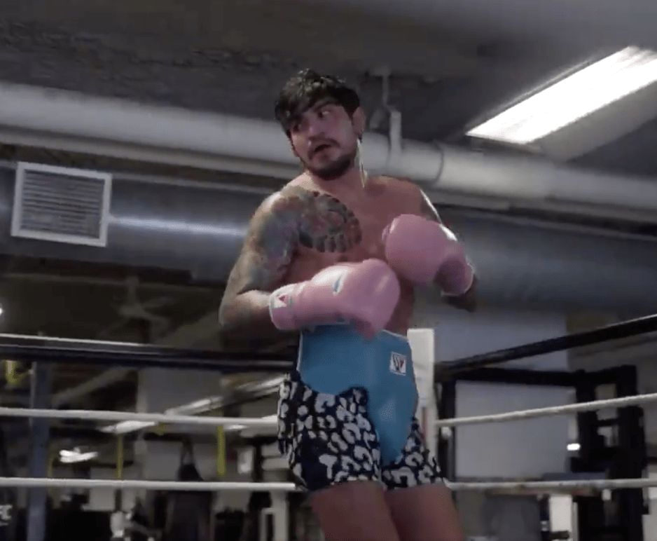 Dillon Danis pictured during a boxing sparring session