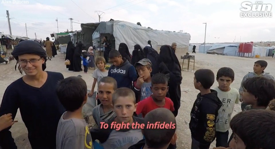 A woman in a burka said she wanted the kids to become militants to 'fight the infidels'