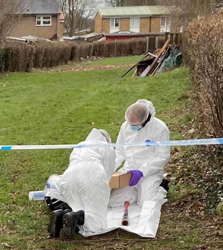 Forensic officers at the scene in Meadow Way, Stevenage