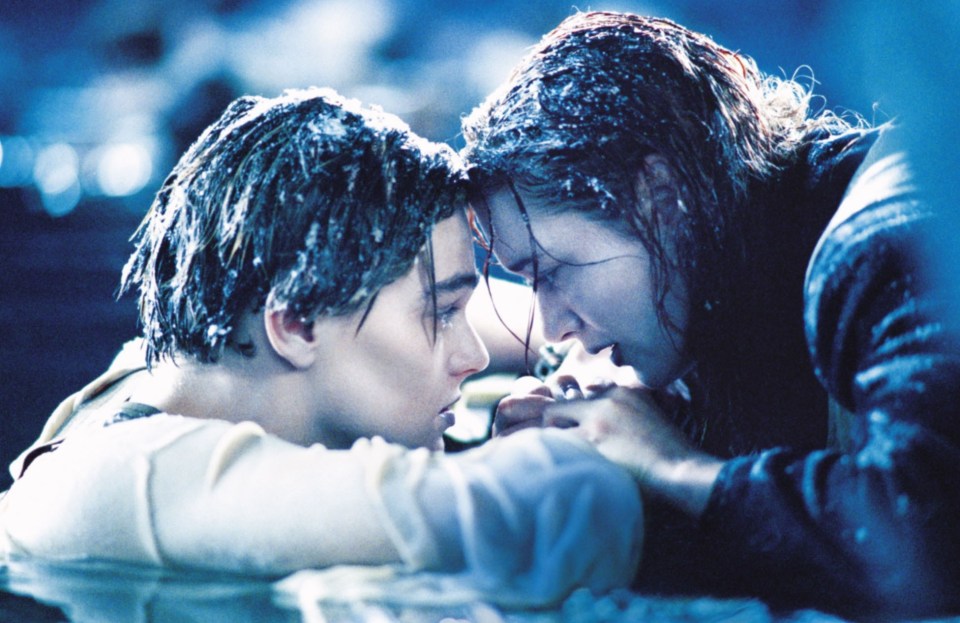 Kate and Leo's characters end up clinging to a raft in icy waters at the end of Titanic (1997)