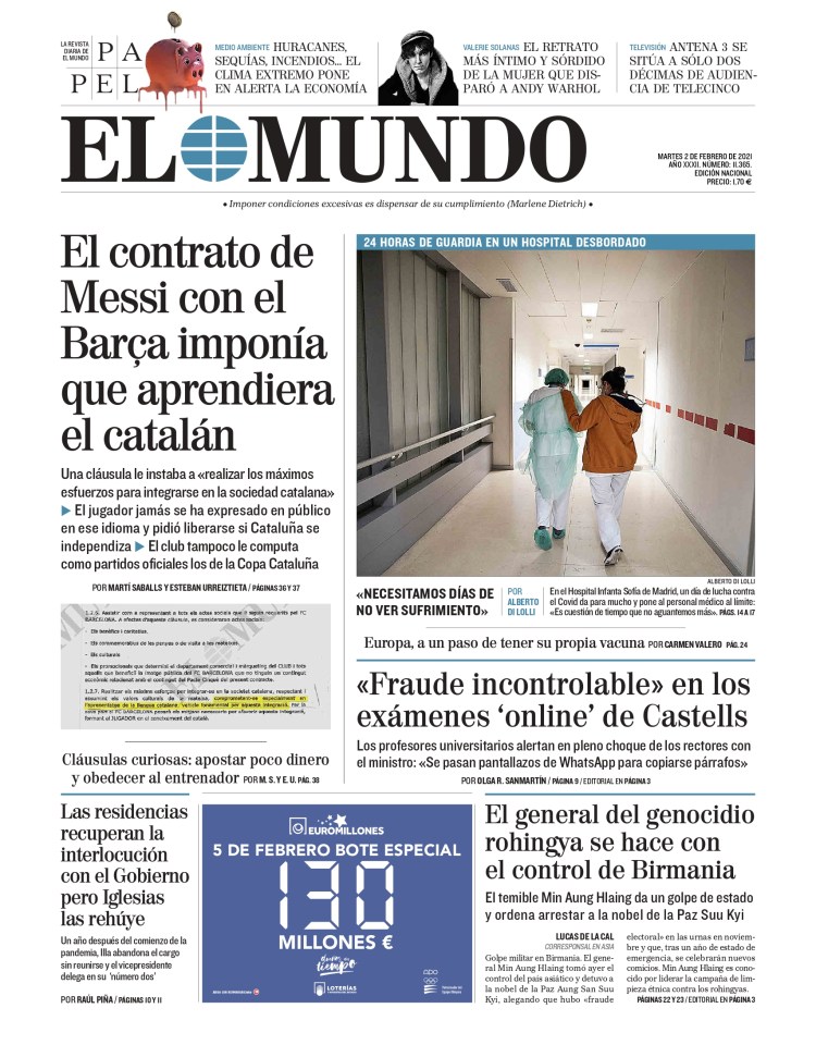 The details were released by Spanish newspaper El Mundo who obtained a copy of the documents