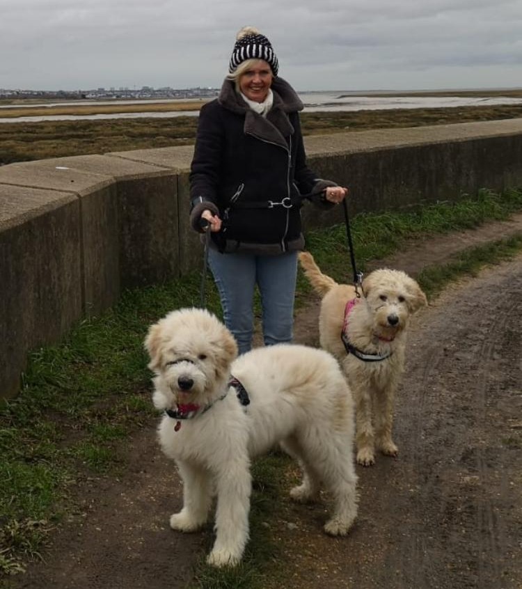 Jemma with her two rescue dogs Annie and Nelly