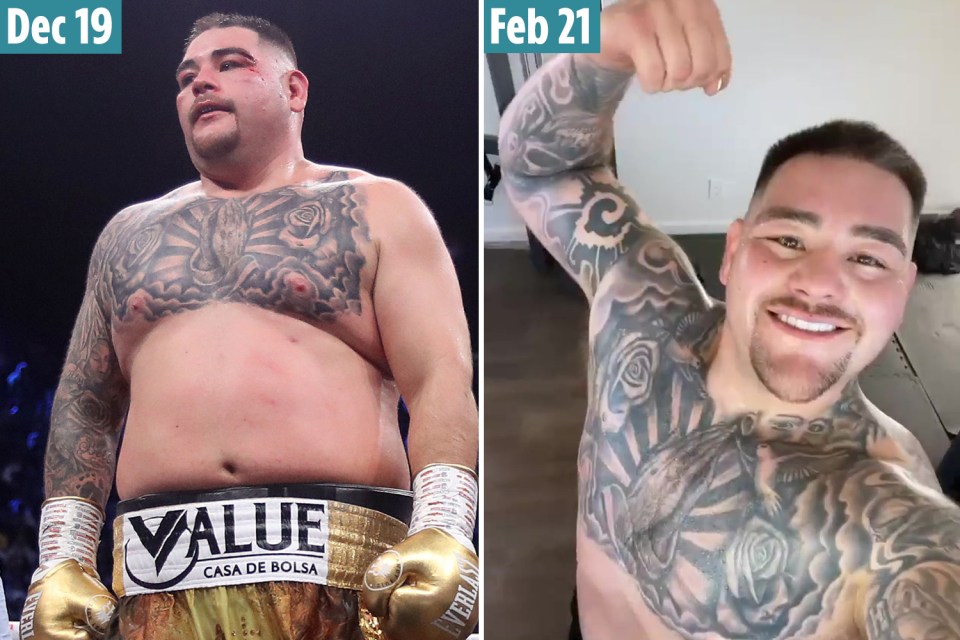 Andy Ruiz Jr showing off his body transformation