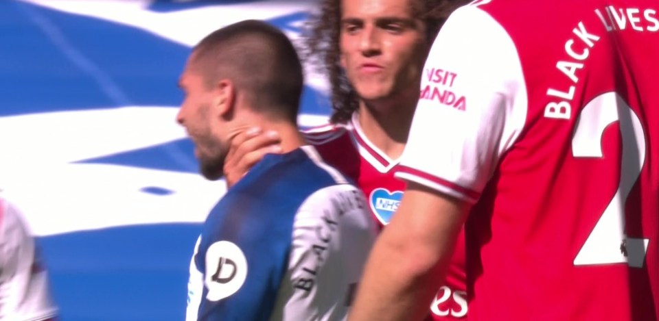 Matteo Guendouzi grabbed Neal Maupay by the throat and taunted him