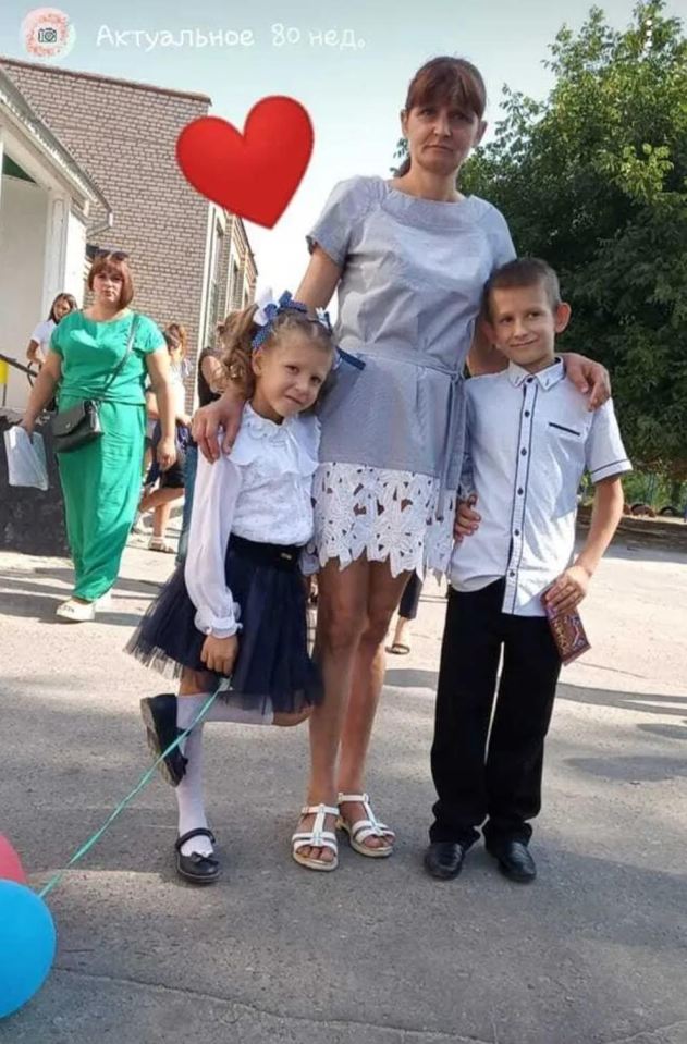 Maria pictured with her heartbroken mother and her older brother