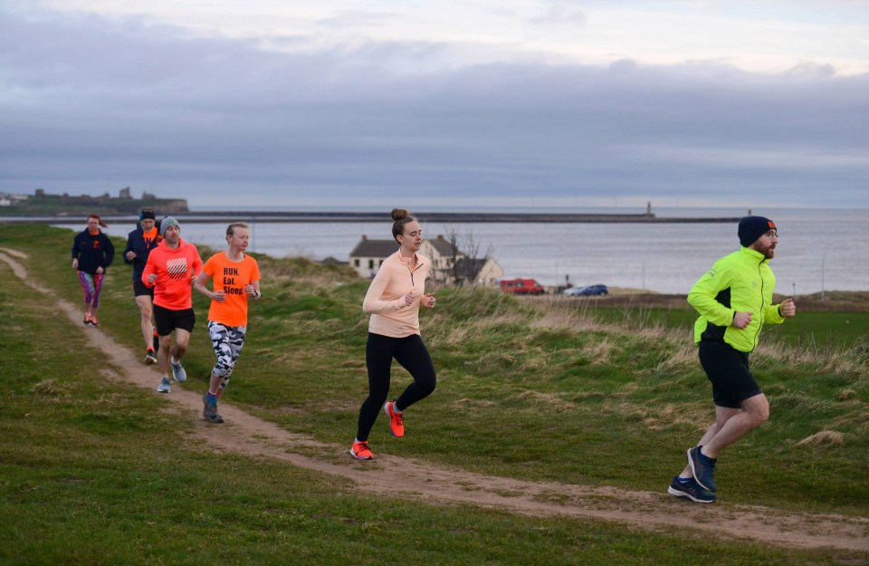 Members of the Run Eat Sleep running group enjoyed an early morning run across South Shields seafront today