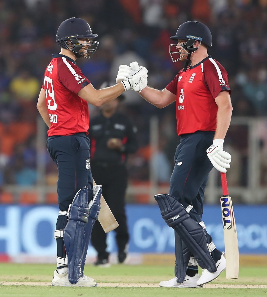 Dawid Malan and Jonny Bairstow celebrate a job well done