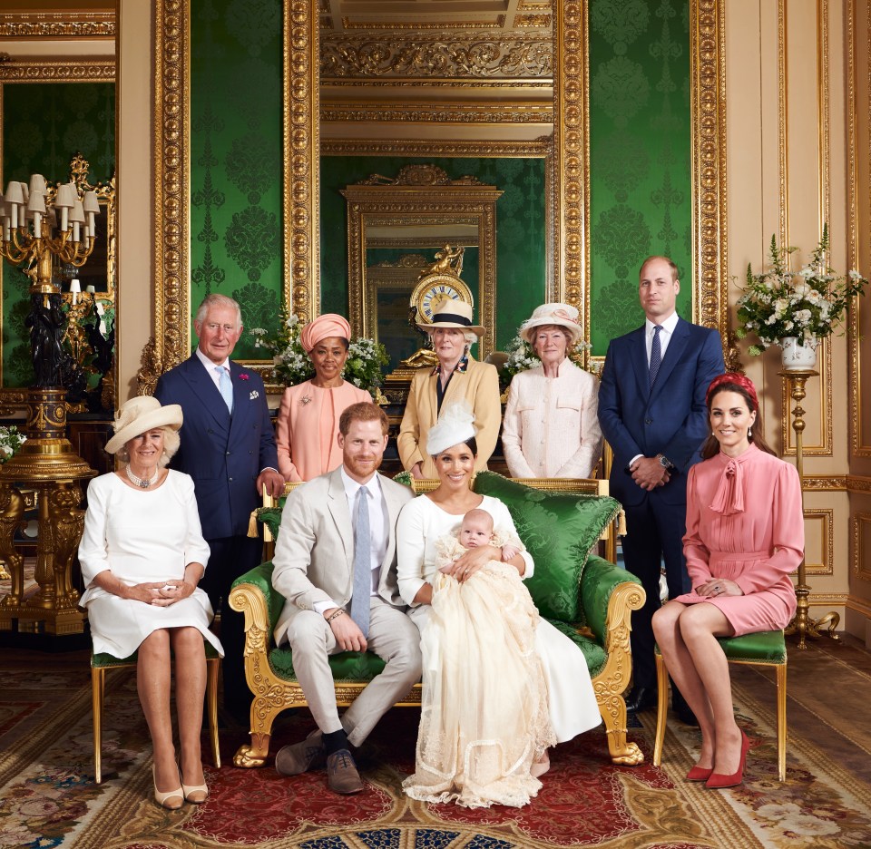 The Royal Family poses at Archie's christening