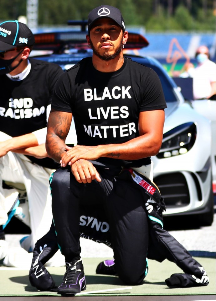 World champ Lewis Hamilton took the knee whereas some rivals did not and sought to raise awareness of the Breonna Taylor death