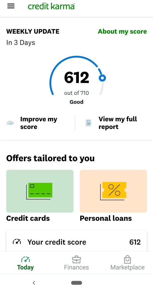 To check my TransUnion report for free, I had to check it via Credit Karma