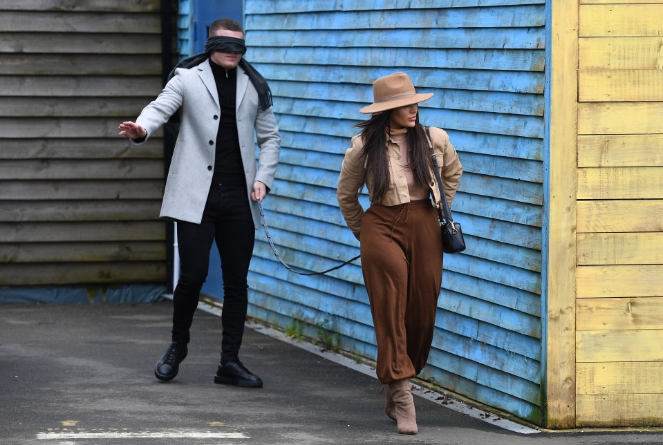 The beauty dragged Harry around the wildlife park with a scarf over his eyes