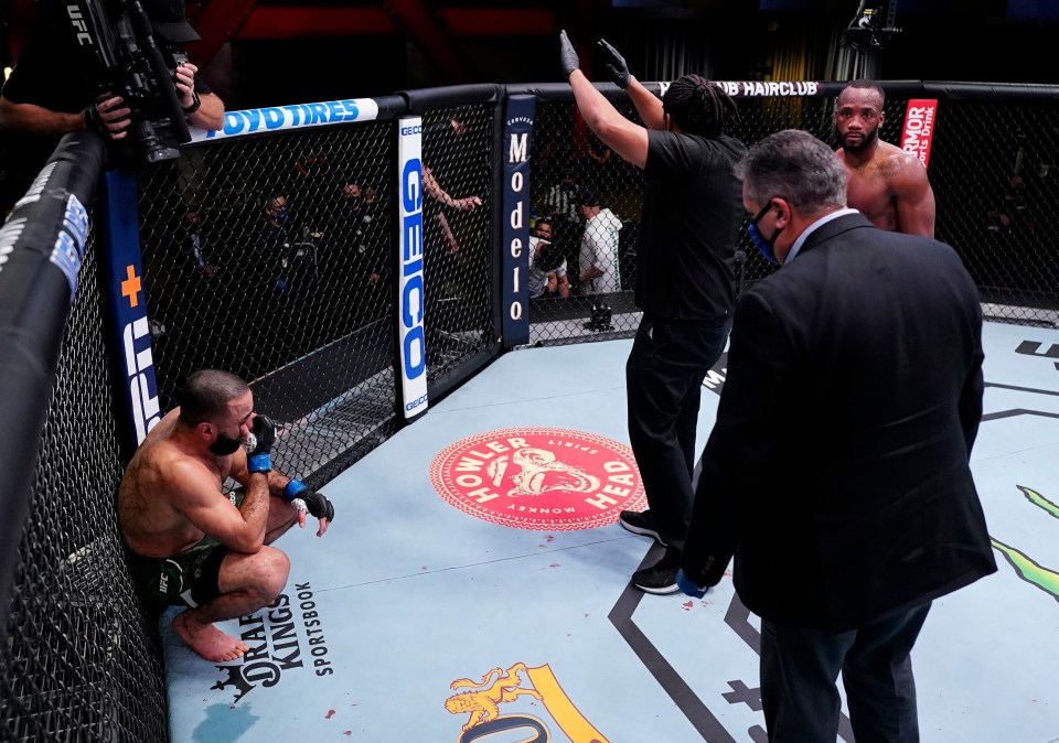 Referee Herb Dean waved the fight off as a no contest to the disappointment of all