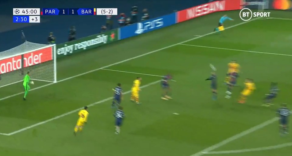 Verratti was able to get up for an unchallenged header and clear the ball out for a corner